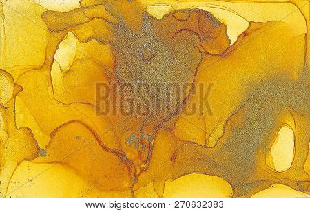 Alcohol Ink Sea Texture. Fluid Ink Abstract Background. Art For Design