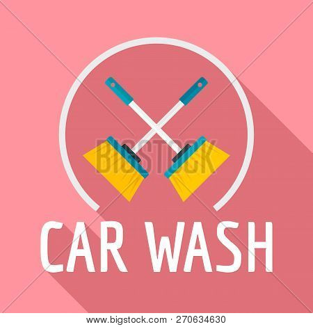 Brush Car Wash Logo. Flat Illustration Of Brush Car Wash Vector Logo For Web Design