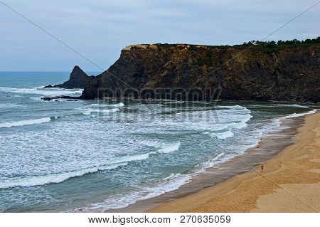 Coastline And Beach Praia De Odeceixe In South Portugal