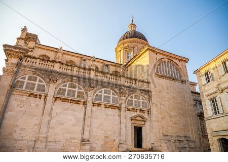 St Blaise Church At Stradun Street In The Old City Of Dubrovnik In Croatia
