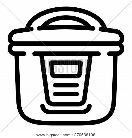 Multicooker Icon. Outline Multicooker Vector Icon For Web Design Isolated On White Background