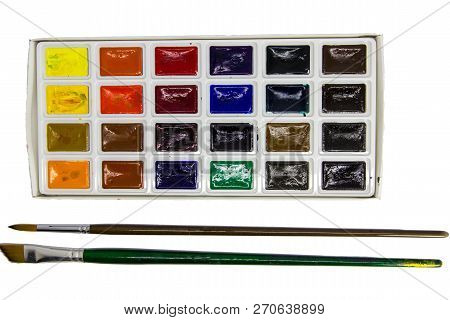 Brash And Abstract Watercolor Paint On White Background