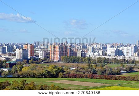 Moscow. View Of The Residential High-rise Buildings In The Timiryazevskiy District And Koptevo Area