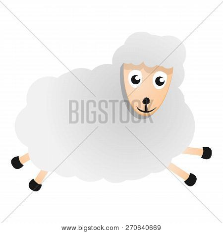 Running Sheep Icon. Cartoon Of Running Sheep Vector Icon For Web Design Isolated On White Background