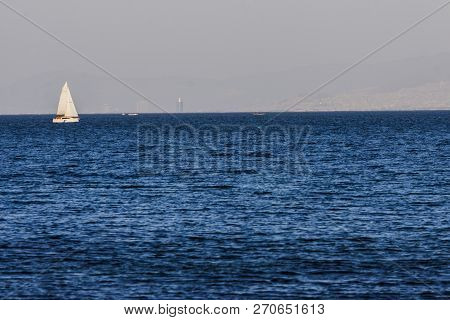 Sailboat On The Blue Aegean Turkish Sea
