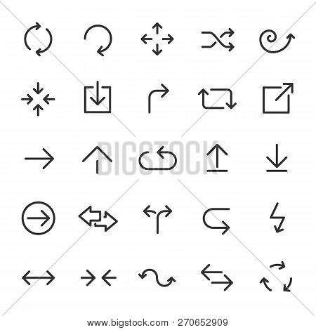 Arrows Set. Arrow For The Website And App. Line With Editable Stroke