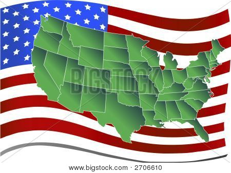 Estados Unidos sobre la bandera americana