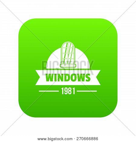 Modern Window Icon Green Vector Isolated On White Background