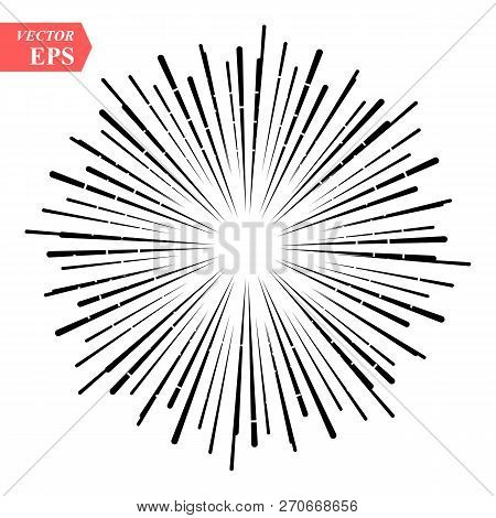 Vintage Sunburst. Star Brust. Design Decorated Element. Vector Illustration