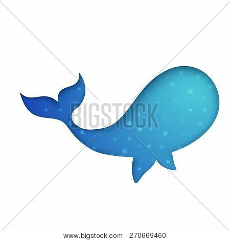 Blue Whale On The White Background. Vector Eps 10