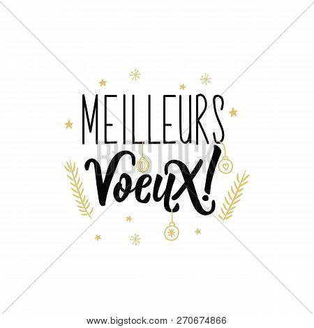 Lettering. Calligraphy Vector Illustration. French Text: Best Wishes Meilleures Voeux