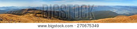 Panoramic View Of Mount Hoverla Or Goverla, Ukraine Carpathian Mountains