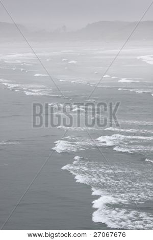 Strand in der NÃ¤he von Cape Foulwind im Nebel