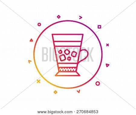 Frappe Coffee Icon. Cold Drink Sign. Beverage Symbol. Gradient Pattern Line Button. Frappe Icon Desi