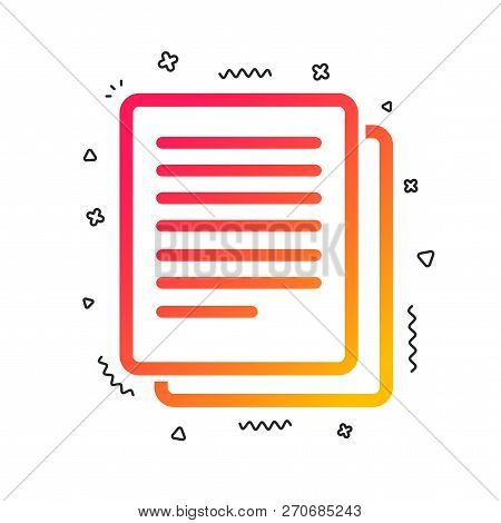 Copy File Sign Icon. Duplicate Document Symbol. Colorful Geometric Shapes. Gradient Copy Icon Design