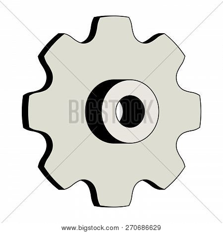 Sprocket Wheel. Machine Parts. 3d Effect Vector