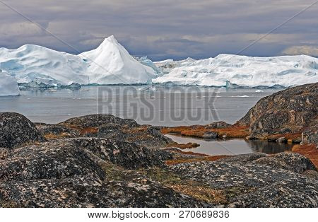 Colorful Coastlands Along An Arctic Shore Near The Icefjord Of Ilulissat, Greenland