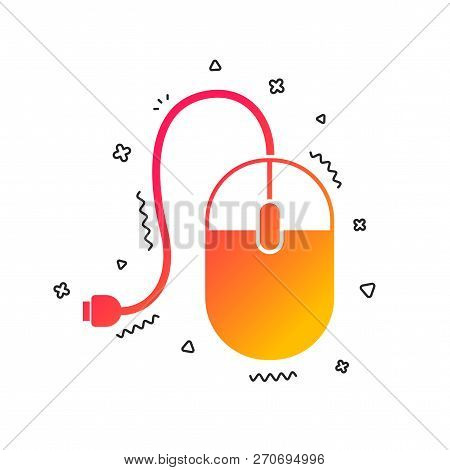Computer Mouse Sign Icon. Optical With Wheel Symbol. Colorful Geometric Shapes. Gradient Mouse Icon 