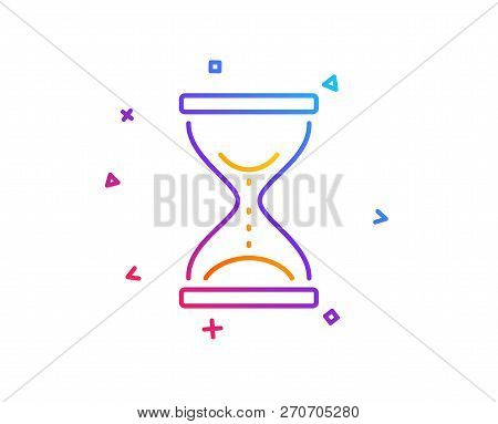 Time Hourglass Line Icon. Sand Watch Sign. Gradient Line Button. Time Hourglass Icon Design. Colorfu