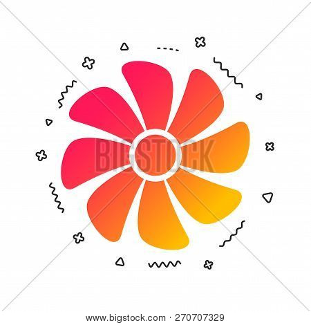 Ventilation Sign Icon. Ventilator Symbol. Colorful Geometric Shapes. Gradient Ventilation Icon Desig