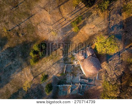 Aerial Photo Of Bali Beg Mosque During Autumn In Nis, Serbia
