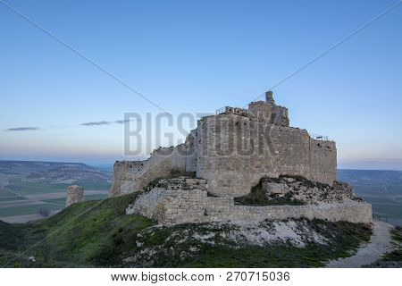 Ruins Of The Ancient Medieval Castle Of Castrojeriz, Spain.
