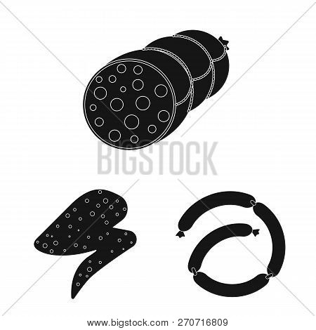 Isolated Object Of Meat And Ham Logo. Set Of Meat And Cooking Vector Icon For Stock.