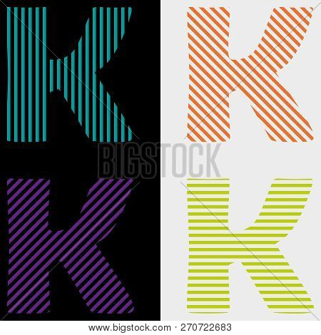 Line Art Logo Set. Letter 
