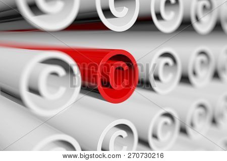 Copyrights Concept Blurred Background 3d Render Illustration