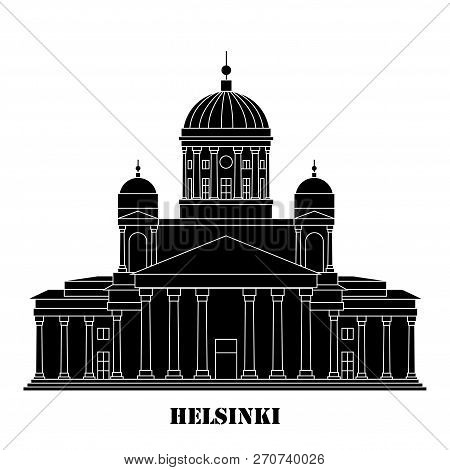 The Symbol Of Helsinki, Finland - Cathedral. Landmark Icon For Travel Agency. Vector Illustration.