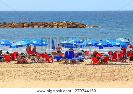 Tel Aviv, Israel - May 19, 2011: This Is One Of The Urban Beaches Of The City.