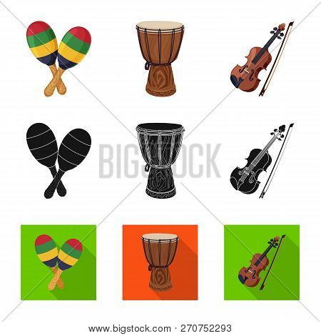 Vector Design Of Music And Tune Logo. Set Of Music And Tool Stock Vector Illustration.