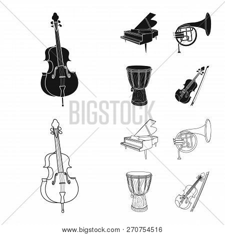 Vector Illustration Of Music And Tune Symbol. Set Of Music And Tool Vector Icon For Stock.