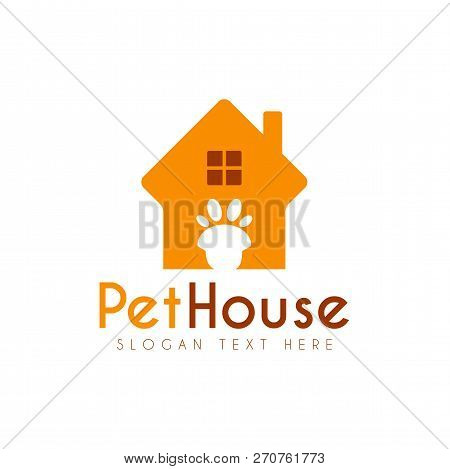 Vector Pet Paw House Logo Design Template