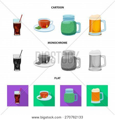Vector Illustration Of Drink And Bar Symbol. Set Of Drink And Party Stock Vector Illustration.