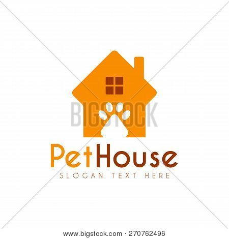 Vector Pet Paw House Logo Design Template