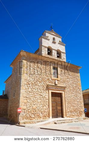 Casas de los Pinos church by Saint James Way of levante in Spain Castile la Mancha