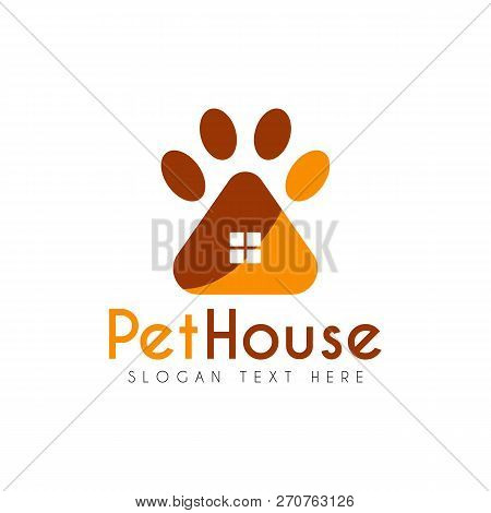 Vector Pet Paw House Logo Design Template