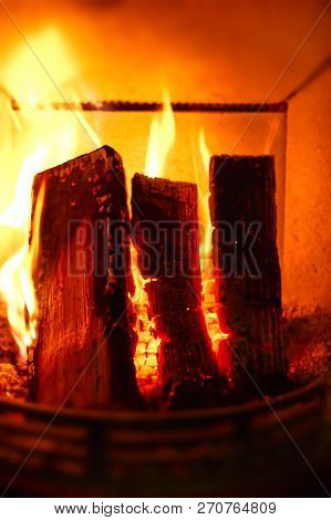 Burning Fire In The Oven