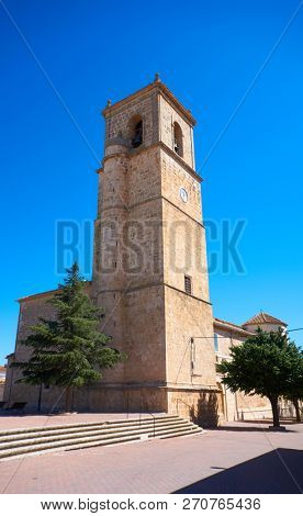 Minaya church in Camino de Santiago way of Saint James Levante in Castile La Mancha