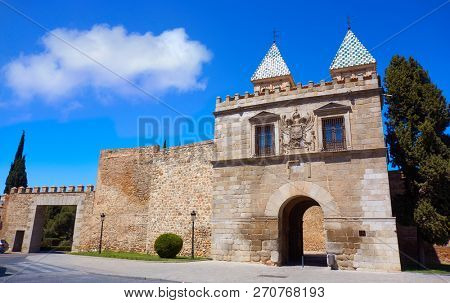 Toledo Puerta de bisagra in Castile La Mancha of Spain