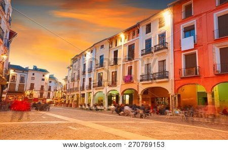 Xativa Plaza Mercat square in Valencia also Jativa at Spain