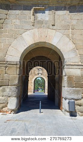 Toledo Puerta de bisagra in Castile La Mancha of Spain