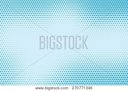 Halftone Dotted Pattern As A Background. Comics Pop Art Style Blue Dots ...