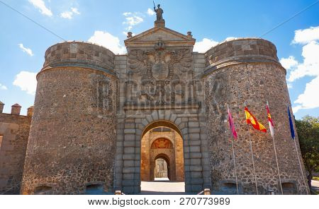 Toledo Puerta de bisagra in Castile La Mancha of Spain
