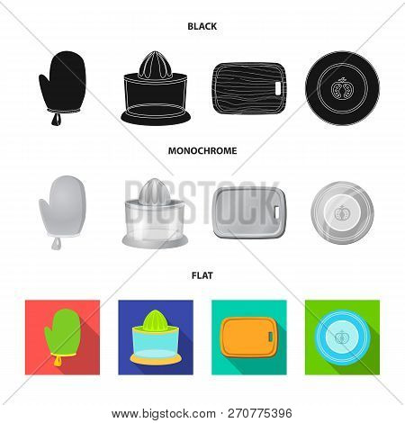 Vector Design Of Kitchen And Cook Logo. Collection Of Kitchen And Appliance Vector Icon For Stock.