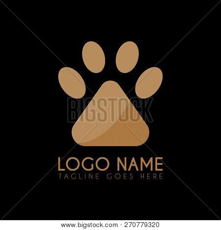 Vector Paw Logo Design Template. It S Good Simple Design Paw Animal. You Can Make Brand For Icon, Lo