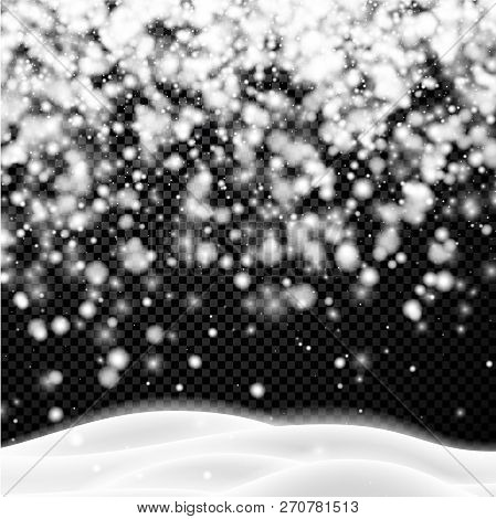 Background With Winter Landscape And Snowfall For Seasonal, Chri
