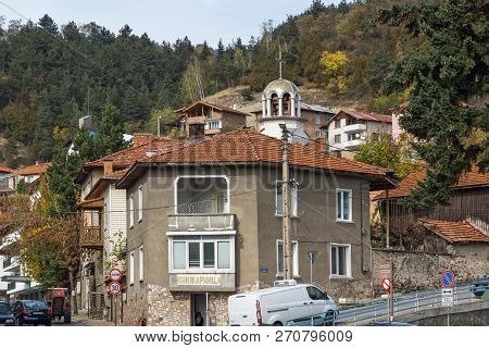 Devin, Bulgaria - October 13, 2018: Center Of Spa Resort Of Devin, Smolyan Region, Bulgaria