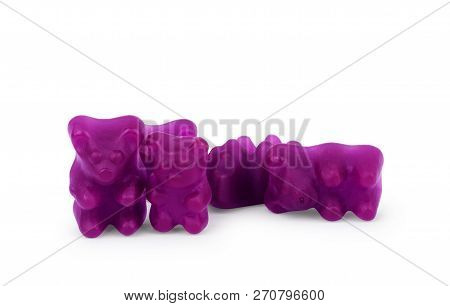 Gummy Bears On A White Background Gelatinous, Haribo
